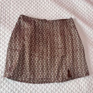Hollister High Rise Brown and White Midi Skirt